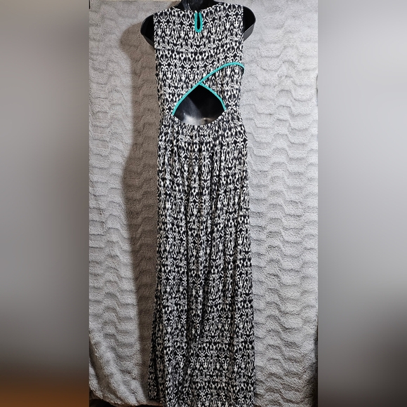 THML Turquoise Embroidered Tank Maxi Dress Boho Large - Picture 4 of 10